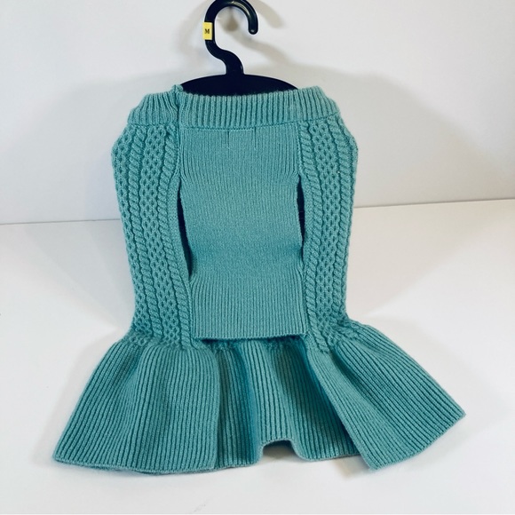 Shabby Chic | Knit Dog Sweater | Size M (see size chart photo) | Teal Green NWT - Picture 3 of 9